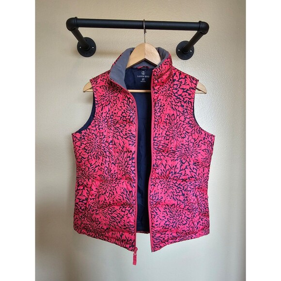 Land's End coral and navy vest women's size small - Picture 4 of 6